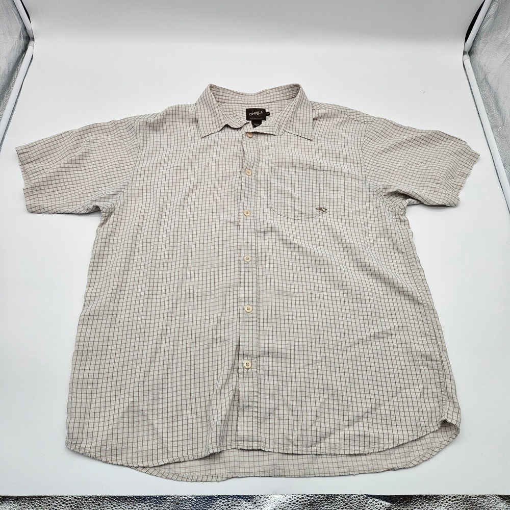 O´Neill‎ Mens XL Silk Short Sleeve Button Up Shirt Santa Cruz California Casual
